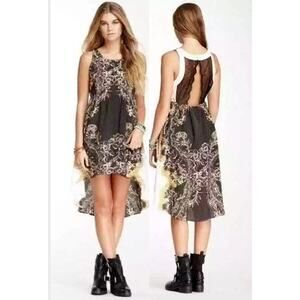 Free People Women's Russian Plate Lace High-Low Open-Back Dress Size Small